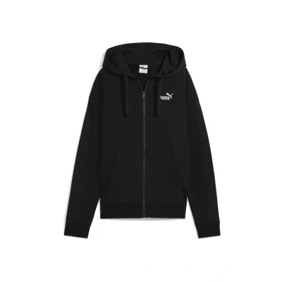 Afbeelding van ESS Small No. 1 Logo Comfort hoodie met volledige ritssluiting voor Dames, Zwart, Maat XS PUMA