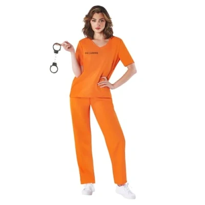 Afbeelding van Fun Shack Häftling Dameskostuums (1 stuk), Oranje