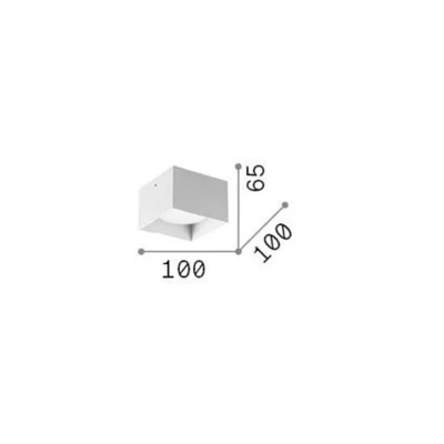 Afbeelding van Ideal Lux downlight Spike Square, wit, aluminium, 10 x cm