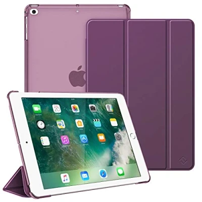Afbeelding van Fintie Hoes voor iPad 9.7 inch 2018 2017 / Air 2 (2014) (2013) Ultradunne Beschermhoes met Transparante Achterkant Automatische Slaap waakfunctie, (Paars)