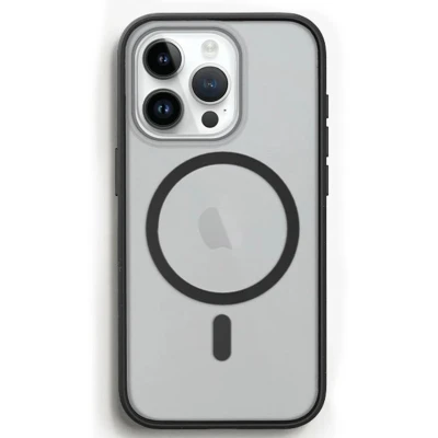 Afbeelding van Woodcessories bio Clear Case MagSafe Geschikt voor iPhone 15 Pro Max Duurzaam Eco vriendelijk Gemaakt van materialen Matte / Black