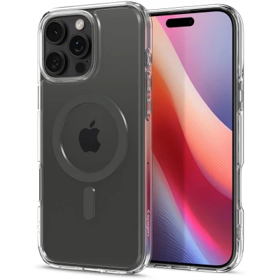 Afbeelding van Spigen Ultra Hybrid MagFit Hoesje Geschikt voor Apple iPhone 16 Pro Compatibel met MagSafe Back Cover Graphite