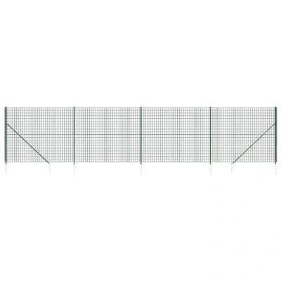 Afbeelding van vidaXL Draadgaashek met grondankers 1,4x10 m groen