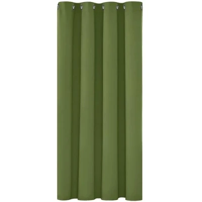 Afbeelding van Deconovo Warmte isolerende verduisteringsgordijnen, 132 x 138 cm (breedte lengte), koudewerende gordijnen voor de meisjeskamer, modern ontwerp met oogjes, groen, 1 stuk