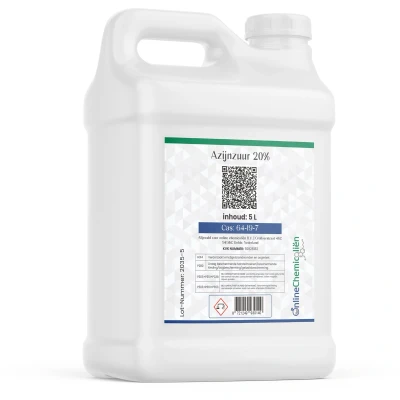 Afbeelding van Online chemicaliën Azijnzuur 20% 5L Groene aanslag verwijderen &amp; Algen verwijderaar Sterke effectieve reiniger Allesreiniger