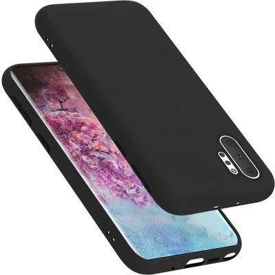 Afbeelding van Cadorabo Hoesje geschikt voor Samsung Galaxy NOTE 10 PLUS in LIQUID ZWART Beschermhoes gemaakt van flexibel TPU silicone Case Cover