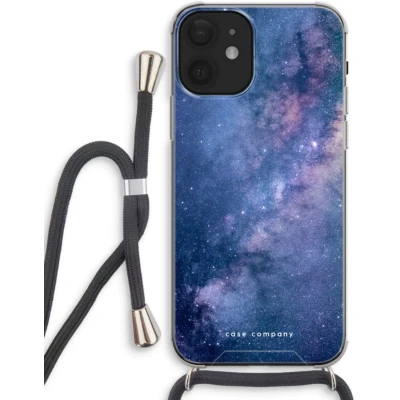 Afbeelding van Case Company® hoesje met Koord geschikt voor iPhone 12 Nebula Telefoonhoesje Zwart Extra Bescherming aan alle Kanten en Over de Schermrand