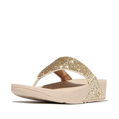 Afbeelding van Fitflop Lulu Glitter Toe thongs Sandalen met open teen voor dames, Platina