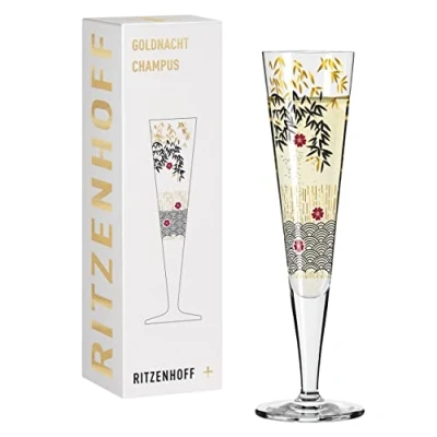Afbeelding van RITZENHOFF Goldnacht 1071019 champagnefluit 200 ml serie nr. 19 elegant designstuk met echt goud Made in Germany
