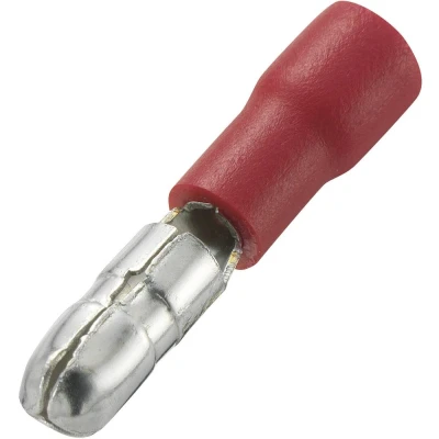 Afbeelding van TRU COMPONENTS 1572193 Ronde connector 0.50 mm² 1 Stift Ø: 4 mm Deels geïsoleerd Rood 100 stuk(s)