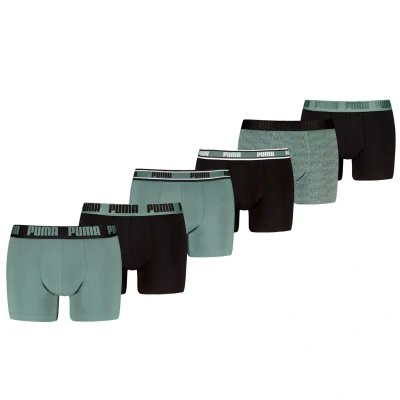 Afbeelding van Puma Boxershorts Heren 6 onderboeken Sage / Black ondergoed Maat L