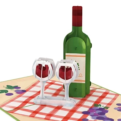 Afbeelding van papercrush® Pop up wijnkaart 3D verjaardagskaart met wijnfles cadeaukaart voor wijnproeverij