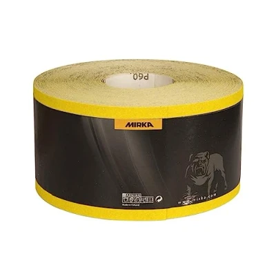 Afbeelding van Mirka Schuurpapier rol 115 mm x 50 m geel P60 voor hardhout, zacht hout, verf, spatel, kunststof, 1