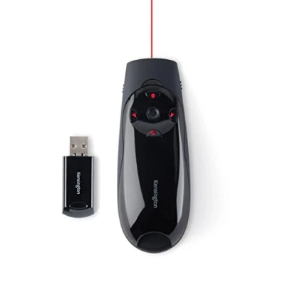 Afbeelding van Kensington Presenter Expert: draadloze USB presentatieafstandsbediening met rode laseraanwijzer en cursorbesturing, compatibel Windows macOS, 45 m bereik (K72425EU)