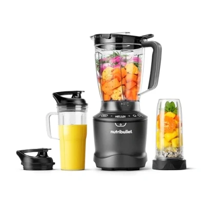 Afbeelding van nutribullet SmartSense mixer Combo NBF550DG, met 5 variabele snelheden + pulse, 900 ml glas en 700 handgreepglas, intelligente automatische cyclus, To Go deksel, 1500 W, zwart