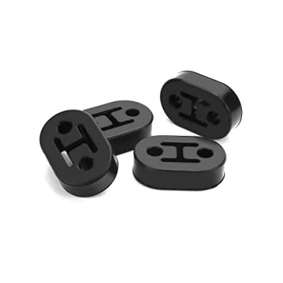 Afbeelding van QWORK® 4 stuks auto uitlaat ophanging 2 gaten universele uitlaatdemper rubberen montagebeugel voor de meeste auto&#039;s