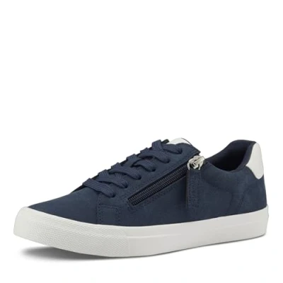 Afbeelding van Tamaris dames sneakers met rits blauw Maat 37 Uitneembare zool