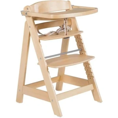 Image de Chaise haute évolutive SIT UP CLICK &amp; FUN Plateau repas amovible Hauteur réglable Jusqu&#039;a 70 Kg Bois Naturel