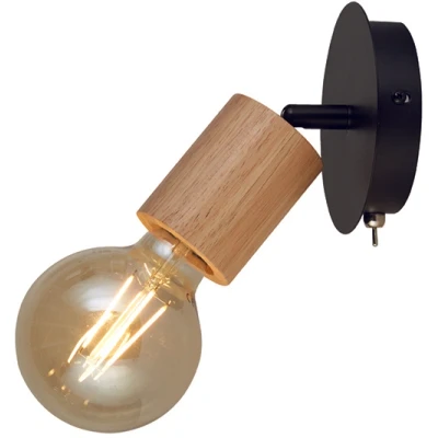 Afbeelding van Searchlight SPINNY Spot Wandlamp Hout Zwart