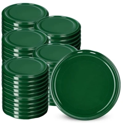 Afbeelding van KADAX 50 stuks schroefdeksels voor inmaakpotten, deksel met diameter van 63 mm, metalen twist off deksel, reservedeksel groen