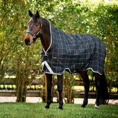 Image de Rhino by Horseware Wug Turnout 0g Noir/Gris/Blanc Chk/GrisVendu par Agradi