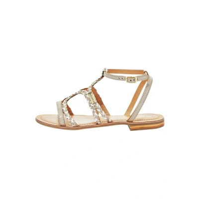 Afbeelding van Les Tropeziennes par M Belarbi Bongo Sandalen met enkelbandjes, Dames, Maat: 40, Crème multi Leer