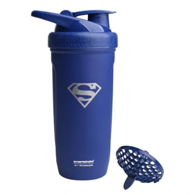 Afbeelding van Smartshake DC Comics Shaker fles, 900 ml, roestvrij staal, lekvrij, voedingssupplement voor sport en sportschool, BPA vrij, Superman