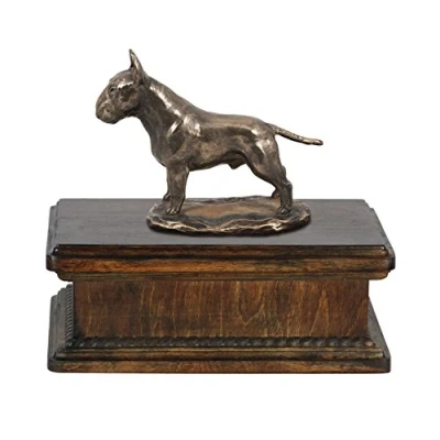 Afbeelding van Elegante urn hond voor Bull Terrier as met beeldje van