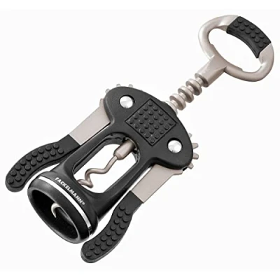 Afbeelding van Fackelmann 49443 kurkentrekker, flesopener, antislip, zink, kunststof, zwart, 17 cm