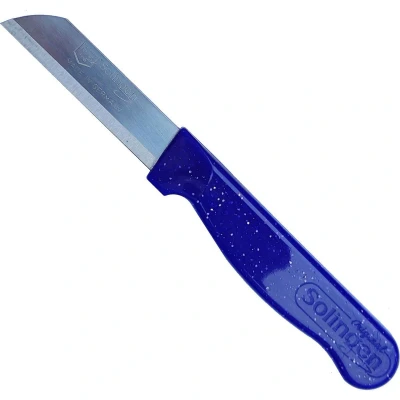 Afbeelding van Solingen Schilmesje Robuust Handvat RVS Glad 16 cm met &quot;Blade Cover&quot; Paars Glitter