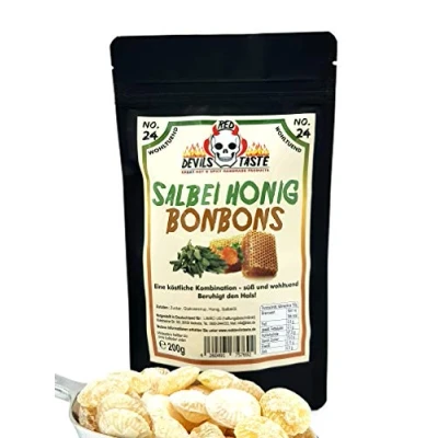 Afbeelding van Salie honing snoep kalmeert de keel zacht 200 g warme schaal 0 RED DEVILS TASTE