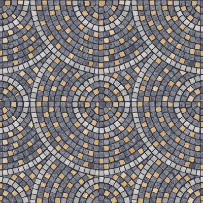 Afbeelding van Dutch Wallcoverings Artifice mozaïek tegel d.grijs/oker M763 09