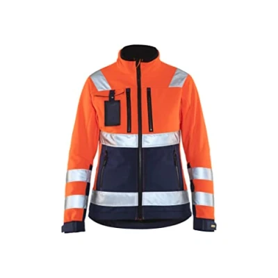 Afbeelding van Blaklader Dames Softshell jack High Vis 4902 2517 Oranje/Marineblauw