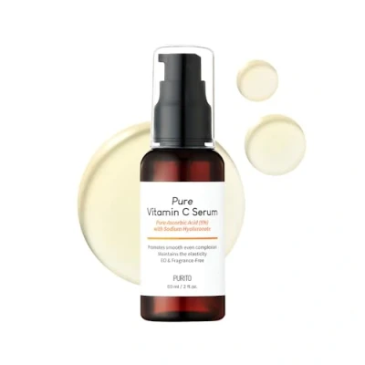 Afbeelding van PURITO Pure vitamine C serum 60 ml 2.0 fl.oz, van natuurlijke ingrediënten, C, veganistisch en dierproefvrij, hypoallergeen, kalmerend, geurvrij, Koreaanse huidverzorging