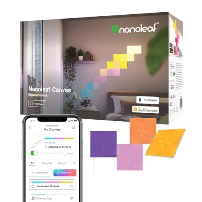 Afbeelding van Nanoleaf Canvas lichtpanelen Uitbreidingsset 4 stuks (Exclusief voedingskabel)