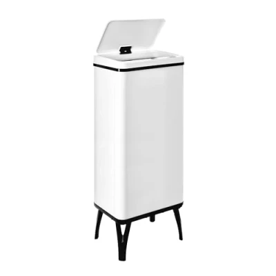 Afbeelding van Well Home Meubels en decoratie. Intelligente vuilnisemmer met automatische opening handmatig contact. 60 liter, 35,5 x 26 95,5 cm, kleur wit