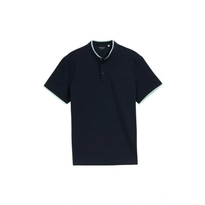 Afbeelding van TOM Tailor MIT Stehkragen Tshirt basic, Heren, Maat: 3XL, Sky captain blue