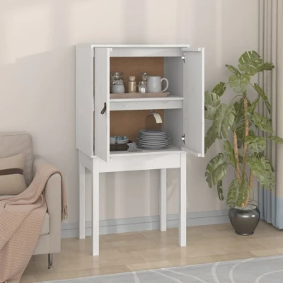 Afbeelding van Hoge kast 60x40x120 cm massief grenenhout wit
