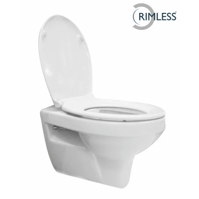 Afbeelding van Xellanz Trevi wandcloset rimless met Ultimo 3.0 toiletzitting softclose en quick release glans wit