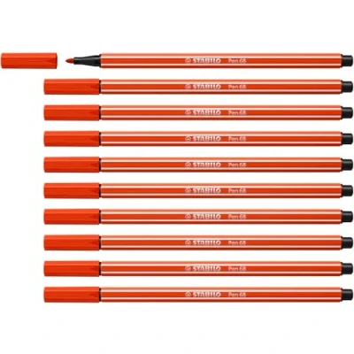 Afbeelding van STABILO Pen 68 Premium Viltstift Lichtrood Doos 10 stuks