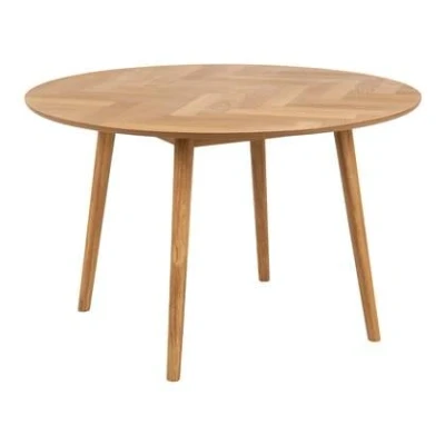 Afbeelding van Eettafel Timor Visgraat MDF Naturel Ø120cm Giga Living