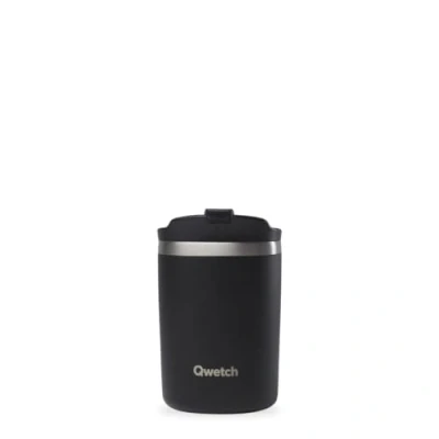 Afbeelding van QWETCH Thermosbeker Travel Matt Black 240ml Koffie en theethermoskan van roestvrij staal 6 uur warm 12 koud BPA vrij, waterdicht, reismok