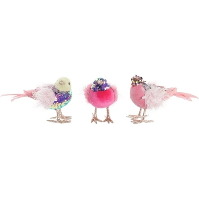 Afbeelding van Kerstversiering DKD Home Decor Polyester Fågel (18 x 8 13 cm) (3) (3 Stuks)