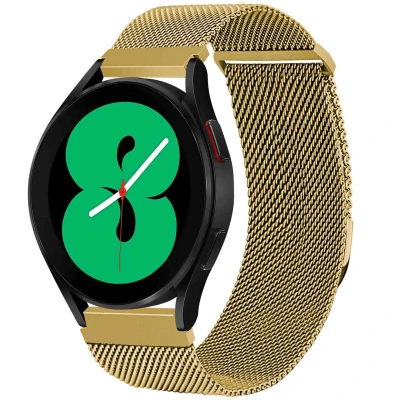 Afbeelding van iMoshion bandje Geschikt voor Samsung Galaxy Watch 3 / 4 (Classic) 5 (Pro) 6 Milanees magnetisch met installatiehulp Maat S Goud