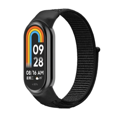 Afbeelding van Sport loop nylon bandje Zwart Xiaomi Smart band 8