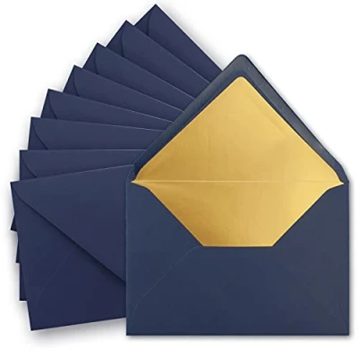 Afbeelding van GUSTAV NEUSER Enveloppen, 100 stuks, DIN C5, 156 x 220 mm met puntige poot donkerblauw