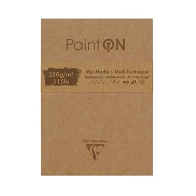 Afbeelding van Mixed Media Blok Licht Ruw Karton Wit, Gekorreld, Grijs, Naturel, Zwart 10,5x14,8cm 250 grams ClaireFontaine 5x10 vellen