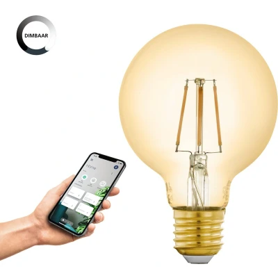 Afbeelding van EGLO connect.z Smart LED Lamp E27 Ø 8 cm G80 2200K Dimbaar Zigbee