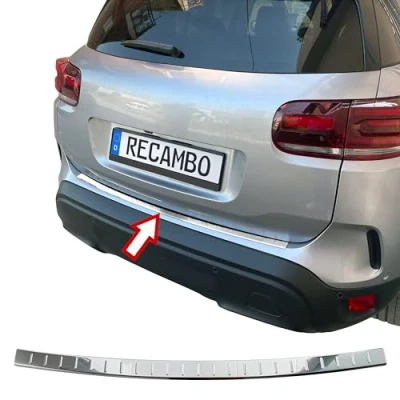 Afbeelding van RECAMBO bumperbescherming van gepolijst roestvrij staal, chroomlook, geschikt voor Citroën C5 Aircross vanaf 2018, stijl en