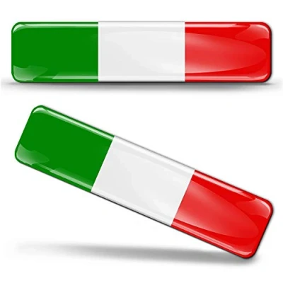 Afbeelding van Biomar Labs® 2 x 3D flexibele stickers nationale vlaggen Italië Italiaans F 13